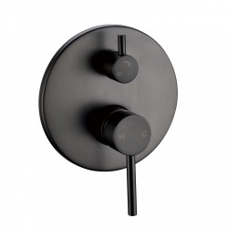 Euro Round Gunmetal Grey Shower/Bath Mixer with Diverter Wall Mounted Euro Round Gunmetal Grey Shower/Bath Mixer with Diverter Wall Mounted